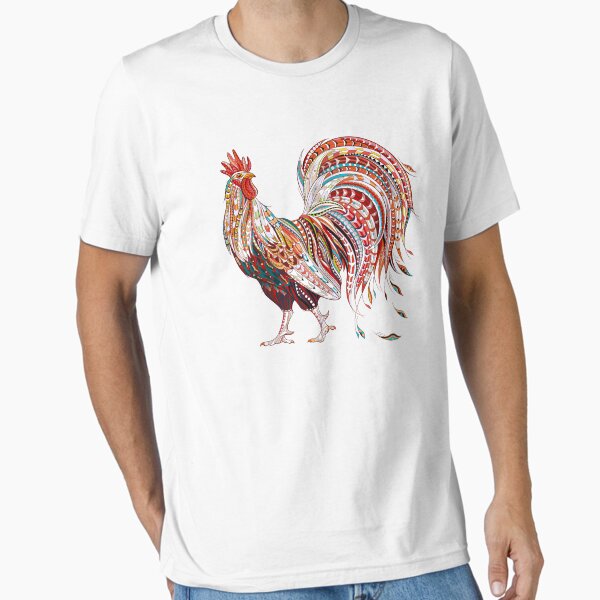 Vista previa del artículo con la obra «Gallo de fuego estampado», diseñado y vendido por AnimalsFashion.