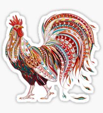 Patterned fiery rooster Sticker