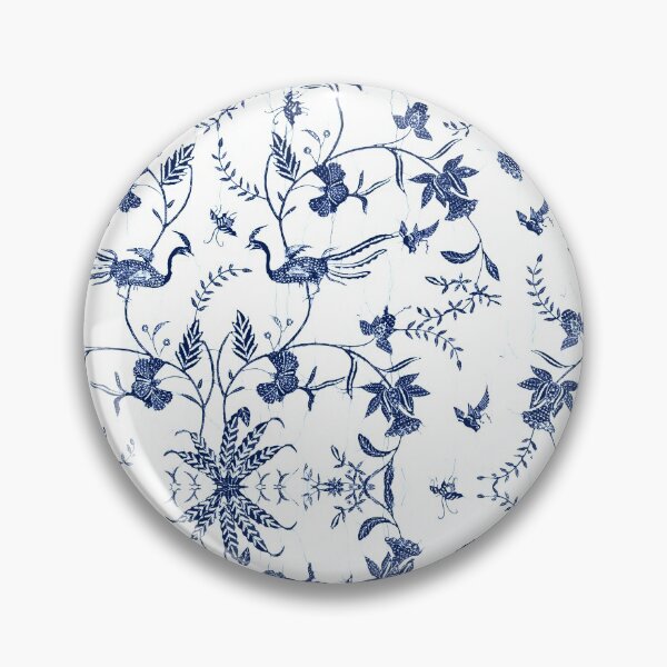 Item preview, Royal blue floral peacock pattern designed and sold by Ila Mandlik.
