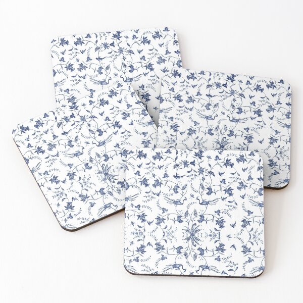 Item preview, Royal blue floral peacock pattern designed and sold by Ila Mandlik.