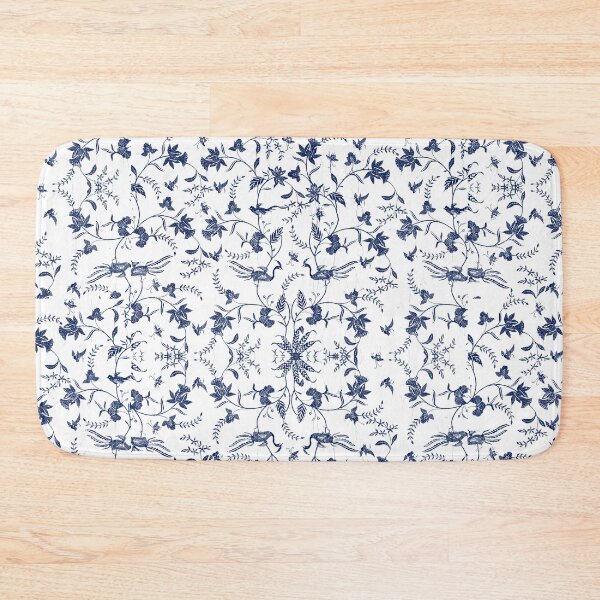 Item preview, Royal blue floral peacock pattern designed and sold by Ila Mandlik.
