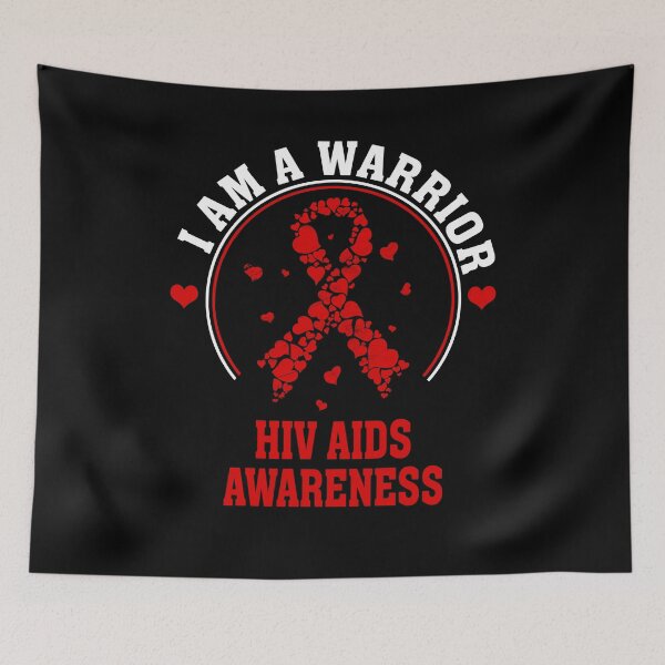 Artikelvorschau, Ich bin ein HIV AIDS Warrior, HIV AIDS Awareness Gift für HIV AIDS Warrior Survivor, Red Ribbon Gift entworfen und verkauft von CapitalDesignss.