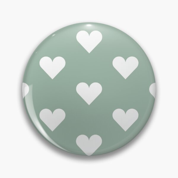 Item preview, Medium WHITE & MUTED GREEN LOVE HEARTS designed and sold by RachelMacht.
