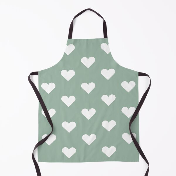 Item preview, Medium WHITE & MUTED GREEN LOVE HEARTS designed and sold by RachelMacht.