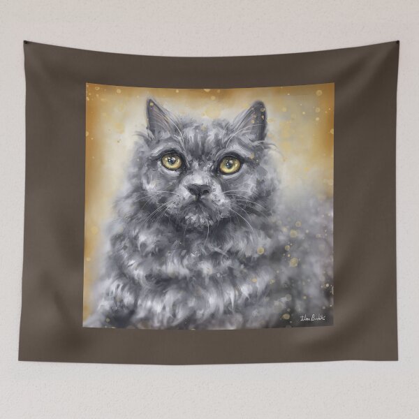 Item preview, Painting of a Fluffy Blue Persian Cat  designed and sold by ibadishi.
