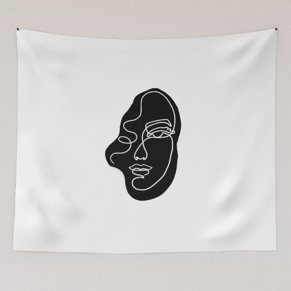 Item preview, One line face art black designed and sold by Mywaytothehigh.