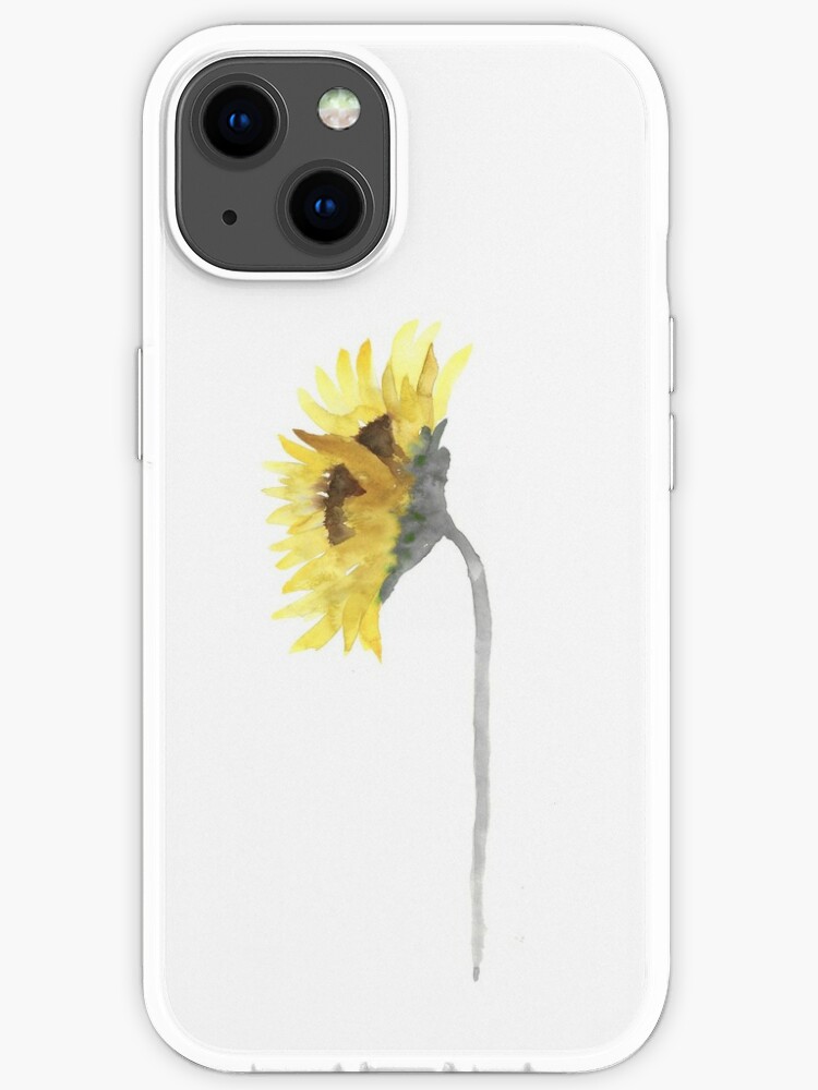 Funda de iPhone «Dibujo de la imagen de girasol Pared de la pared de color  gris amarillo» de asiaszmerdt | Redbubble