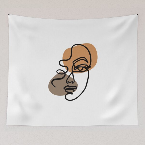 Item preview, One line face art 2 colors designed and sold by Mywaytothehigh.