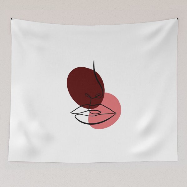 Item preview, One line face art 2 colors designed and sold by Mywaytothehigh.