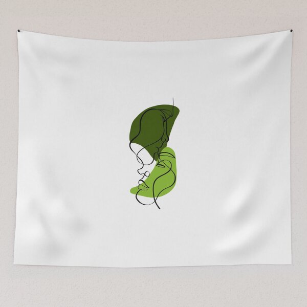 Item preview, One line face art green  designed and sold by Mywaytothehigh.