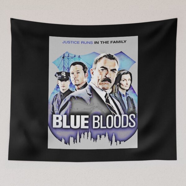 Item preview, Justice runs in the family blue bloods poster designed and sold by SmithJoseBessie.