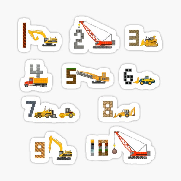 Construction Vehicles Counting - The Kids' Picture Show Sticker