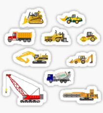 Construction Vehicles - The Kids' Picture Show - 8-Bit Sticker