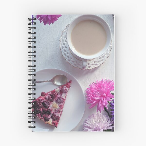 Item preview, Photo artwork: Piece of Raspberry Pies, Aster flowers, cup of coffee designed and sold by GrayCatGraphics.