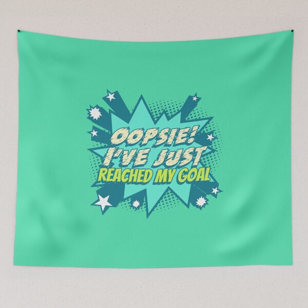 Item preview, Ooopsie!  I have just reached my goal teal background - Cute Colorful Star Design - Dreams come true designed and sold by IrinchiDE.