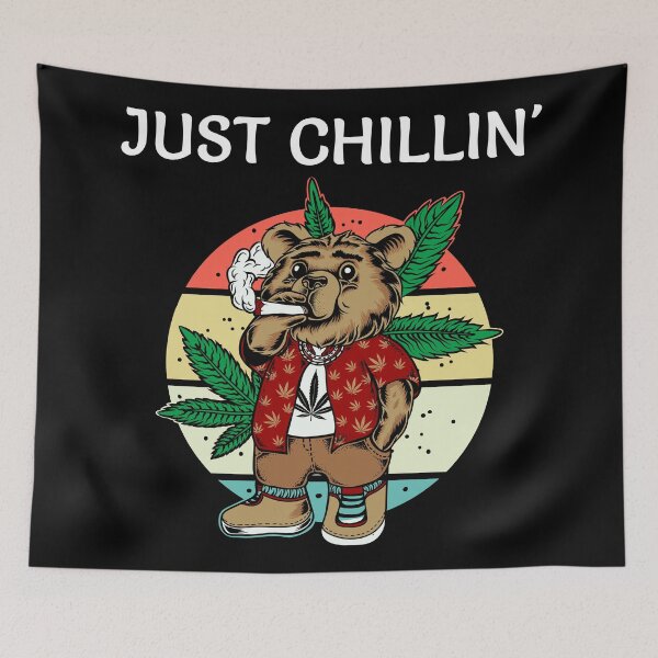 Item preview, Just Chillin' Pot Smoking Teddy Bear designed and sold by ojdart.