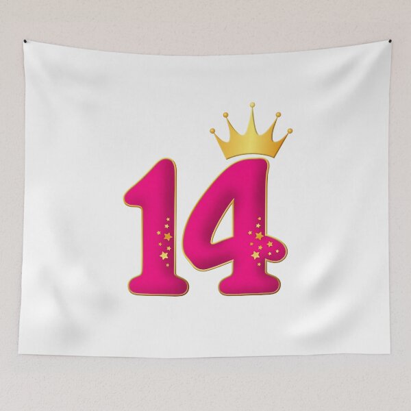 Item preview, 14 años, diseño de fiesta de cumpleaños para niñas. 14 y corona designed and sold by iclipart.
