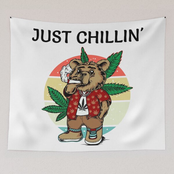 Item preview, Just Chillin' Pot Smoking Teddy Bear designed and sold by ojdart.