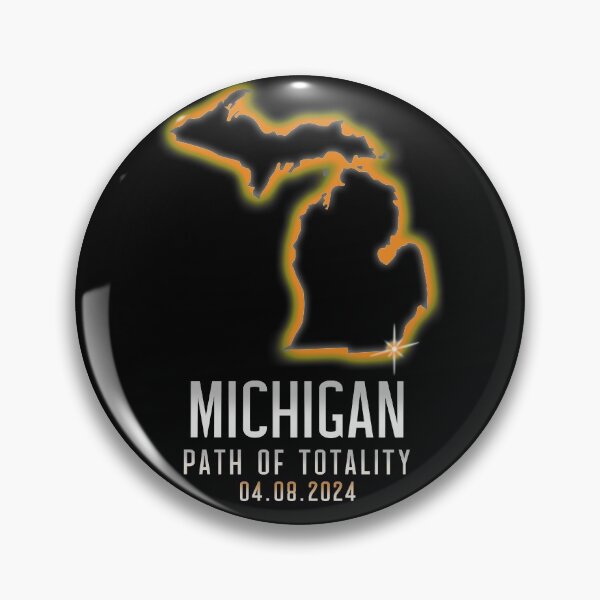 Artikelvorschau, Michigan Map Path Of Totality 4.8.24 Total Solar Eclipse Gear entworfen und verkauft von DynamicDesign.