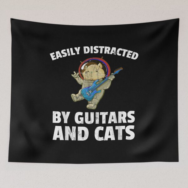 Item preview, Easily Distracted Cats And Guitar Vintage Retro designed and sold by patsa4.