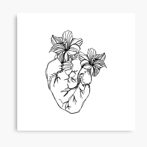 Rupi kaur heart Illustration Canvas Print