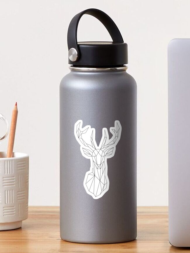 Thumbnail 1 of 3, Sticker, Geometric Deer designed and sold by smalltownnc.