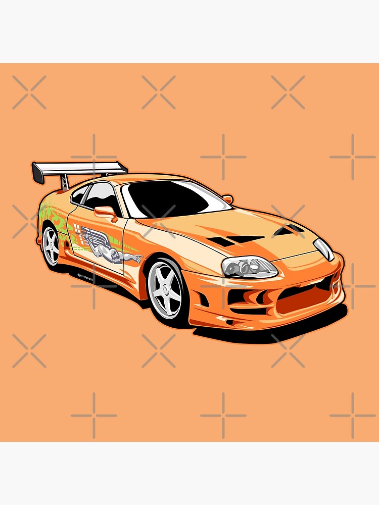 Brians Toyota Supra Orange avec Graphiques Fast Maroc