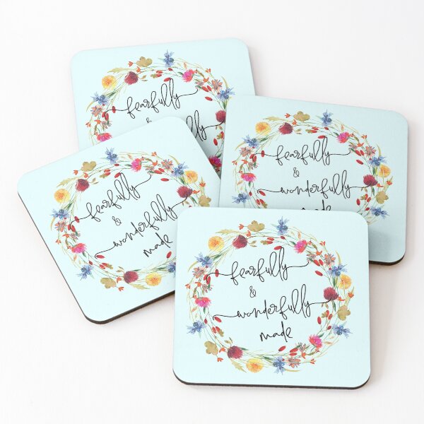 Item preview, Fearfully and Wonderfully Made – Floral Bible Verse designed and sold by PlumBlushCo.