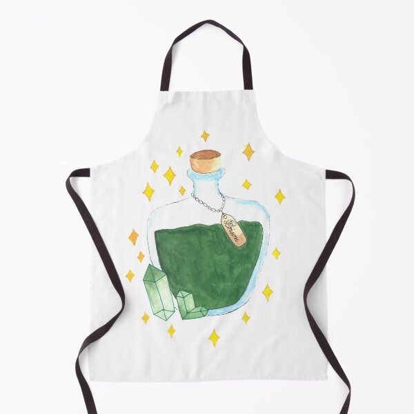 Item preview, Green Poison Potion Bottle Hand Drawn in Watercolor and Ink designed and sold by MyQueendom.