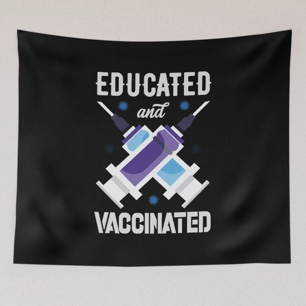 Item preview, Funny Vaccined idea "EDUCATED AND VACCINATED" 2021: funny shirt f - well vaccined - retro style lovers - shirt for mom and dad mother and father vaccinated designed and sold by charaf19.