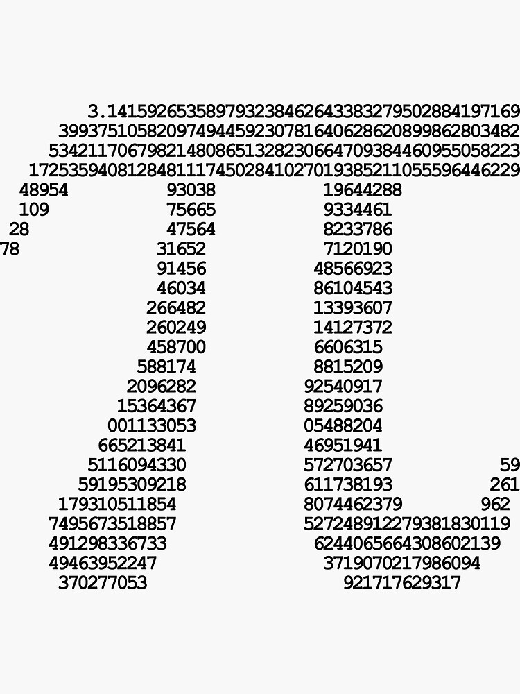 "Digits of pi" Sticker for Sale by adhutton Redbubble