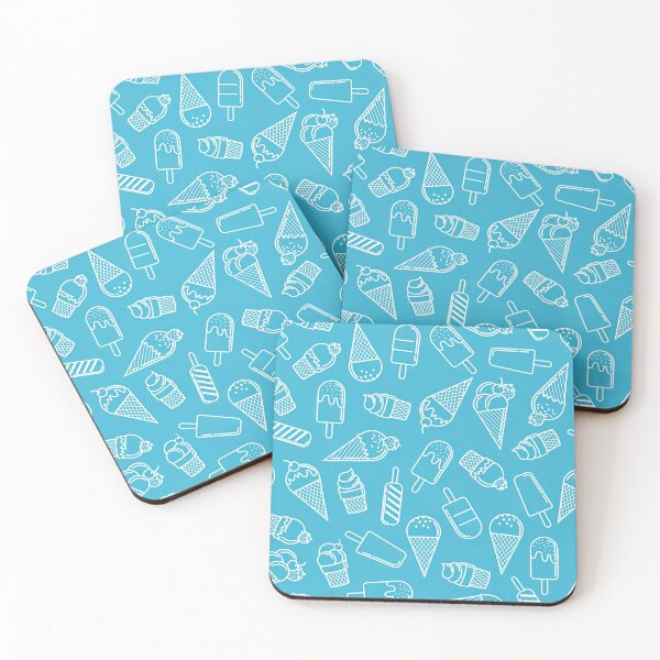 Item preview, Ice cream cone seamless pattern in blue background, Ice Cream Pattern designed and sold by graphic-genie.