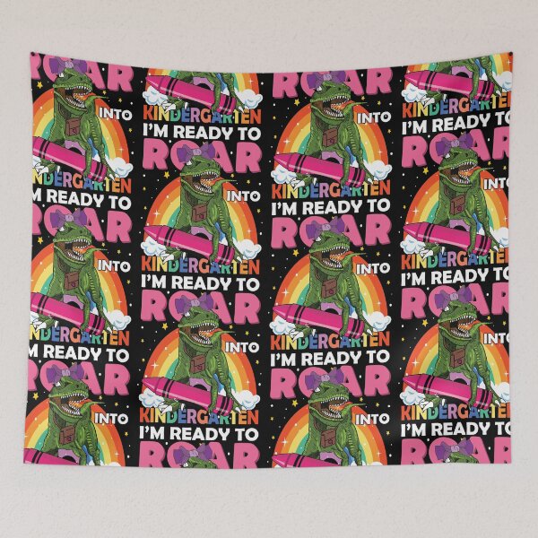 Item preview, I'm Ready To Roar Into Kindergarten | Funny Girl Dinosaur Back To School designed and sold by GravitiTees.