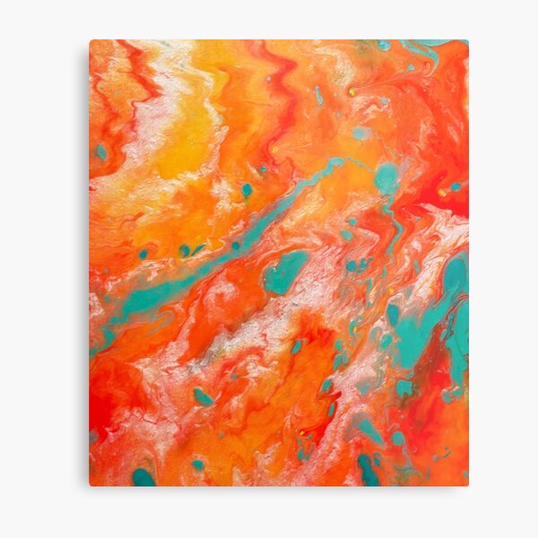 Orange, Yellow, and Teal 2 Metal Print