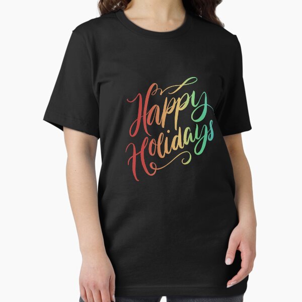 Happy Holidays Rainbow Lettering Essential T-Shirt