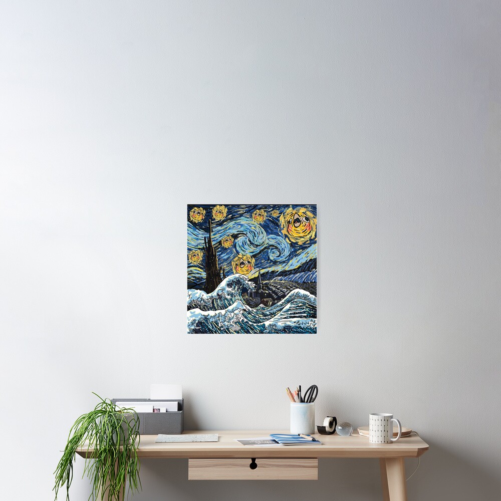 The Great Birb Wave Of Kanagawa Screaming Cockatiels Poster For Sale By Birb Merch Redbubble 0894