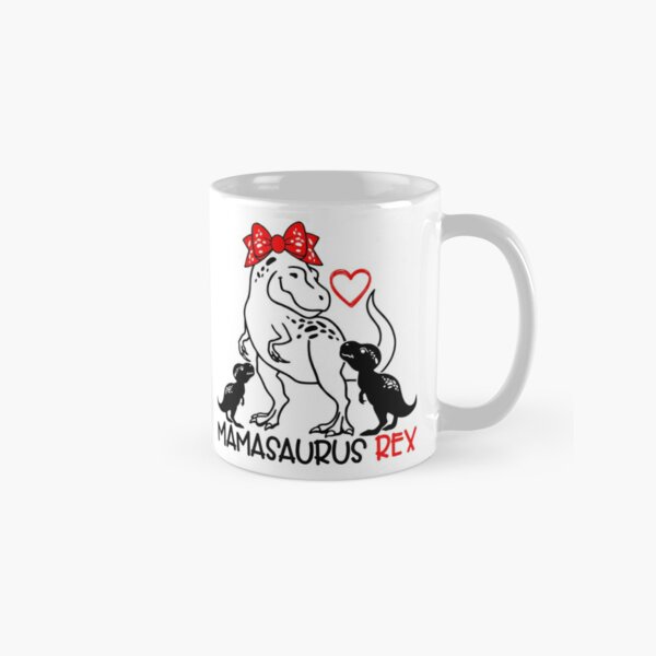 MamaSaurus T-Rex & Baby Boy Dinosaurs Coffee Mug by Crista S. Forest