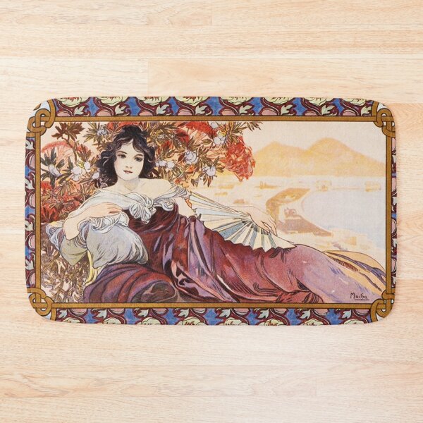 Item preview, Reclining woman by Alphonse Mucha designed and sold by Vintage Designs +.