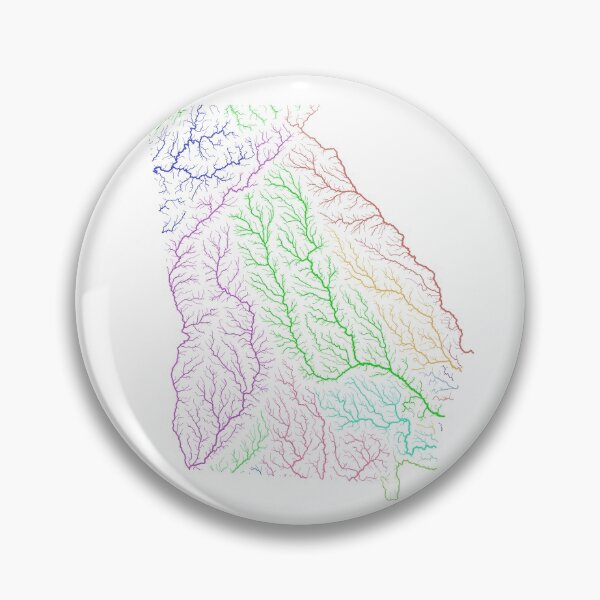 Item preview, Georgia River Basin Map in Rainbow Colours with White Background designed and sold by GrasshopperGeo.