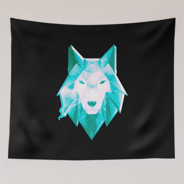 Item preview, abstract Rare Wolf blacklight posters - geometric wolf head hypercolor designed and sold by Long Exposure.