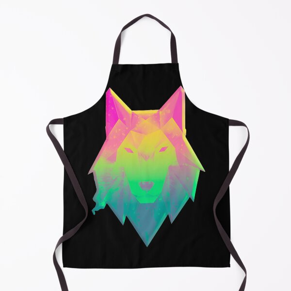 Artikelvorschau, abstrakter bunter Wolf - Poly geometrischer Wolfskopf hypercolor entworfen und verkauft von Long Exposure.