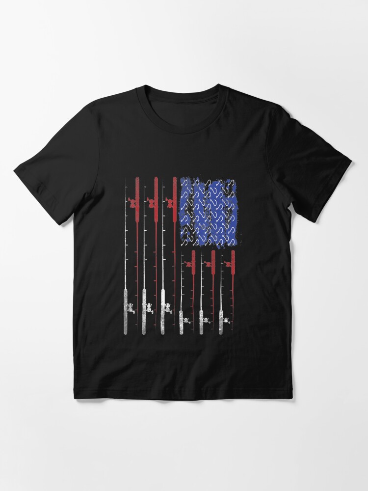 American Flag Fishing Shirt, Fishing Patriot, Rod N Reel Flag Tee