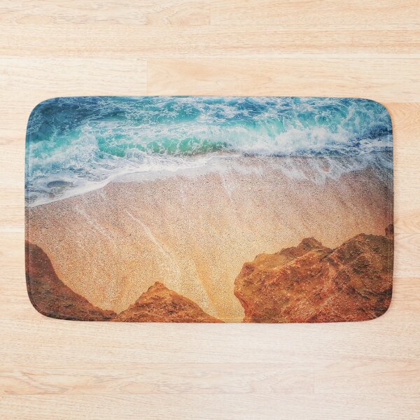 Item preview, Blue Ocean Wave Sand Cliff Rocks designed and sold by Beachy.
