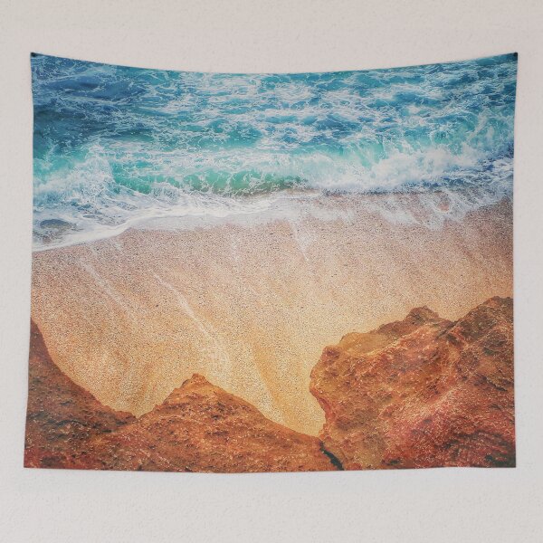 Item preview, Blue Ocean Wave Sand Cliff Rocks designed and sold by Beachy.