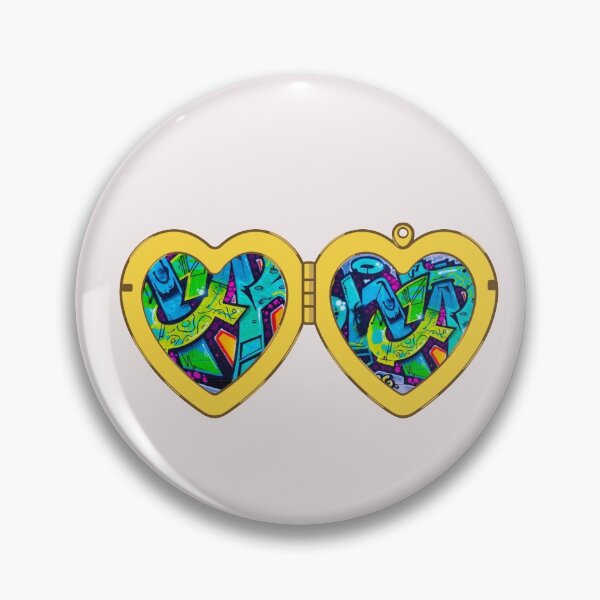 Item preview, Colorful Locket heart necklace with graffiti inside- Personalized Gift Custom Love Heart designed and sold by Red-ElYoubi.