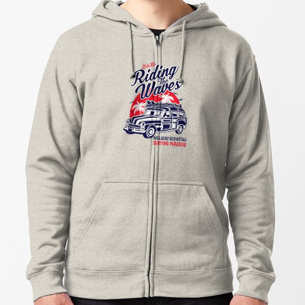 Wineglass Bay Beach Australia Surfing Paradise Zipped Hoodie