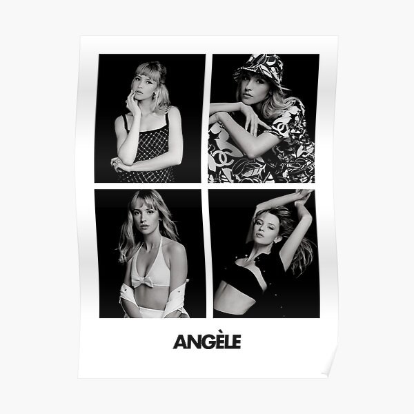 Angèle Van Laeken - 4 quatres portrait chanteuse noir & blanc 2 Poster
