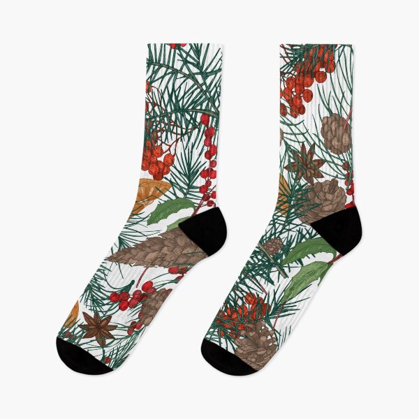 Item preview, Christmas Foliage of Orange Valencia, Fir Leaves, American Mistletoe Winterberry Holly, Yaupon Holly, Ilex verticillata, Poinsettia, Ivy  designed and sold by MJDezigns.