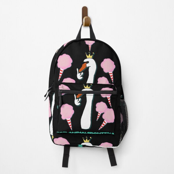 Item preview, White Swans & Cotton Candy (on black) designed and sold by ANIMALSDONTTALK.