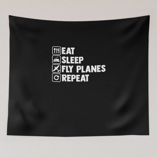 Item preview, Eat Sleep Fly Planes Repeat Flying RC Plane Pilot Aircraft designed and sold by Nessshirts.